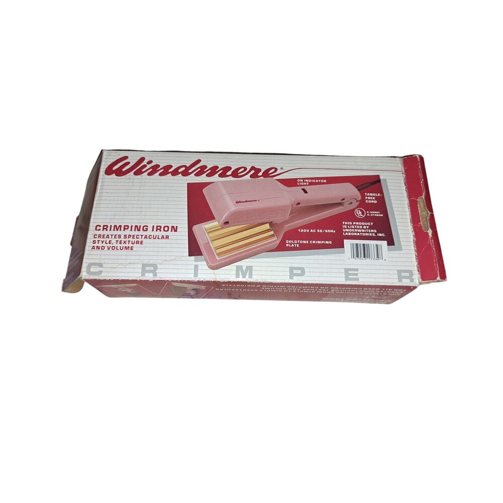 Vintage Pink 1980s Windmere Fun Hair Waver Crimping Iron Crimper Pink